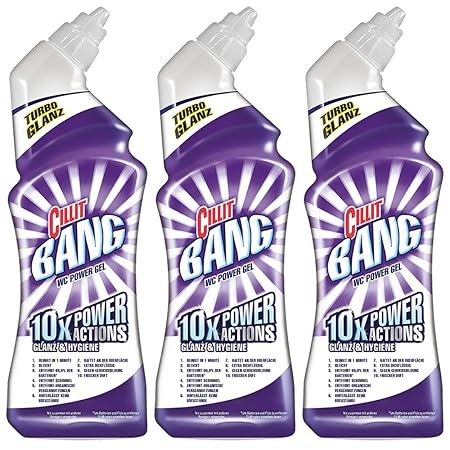 Cillit Bang WC Power Gel Glanz & Hygiene, WC-Reiniger, 3er Pack (3 x 750 ml)