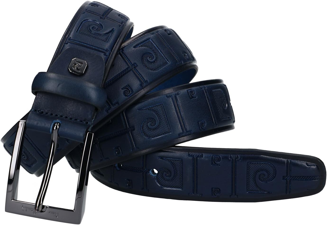 Belt man PIERRE CARDIN blue leather with engravings MADE IN ITALY VR1148
