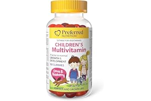 Preferred Nutrition Children’s Multivitamin, Citrus & Raspberry, 180 gummies, Provides Nutrients for Normal Growth & Developm