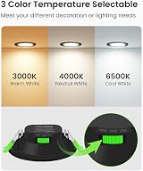 ALUSSO Black LED Downlights 7W 3CCT Dimmable IP65 6 Pack Slim Recessed view 4
