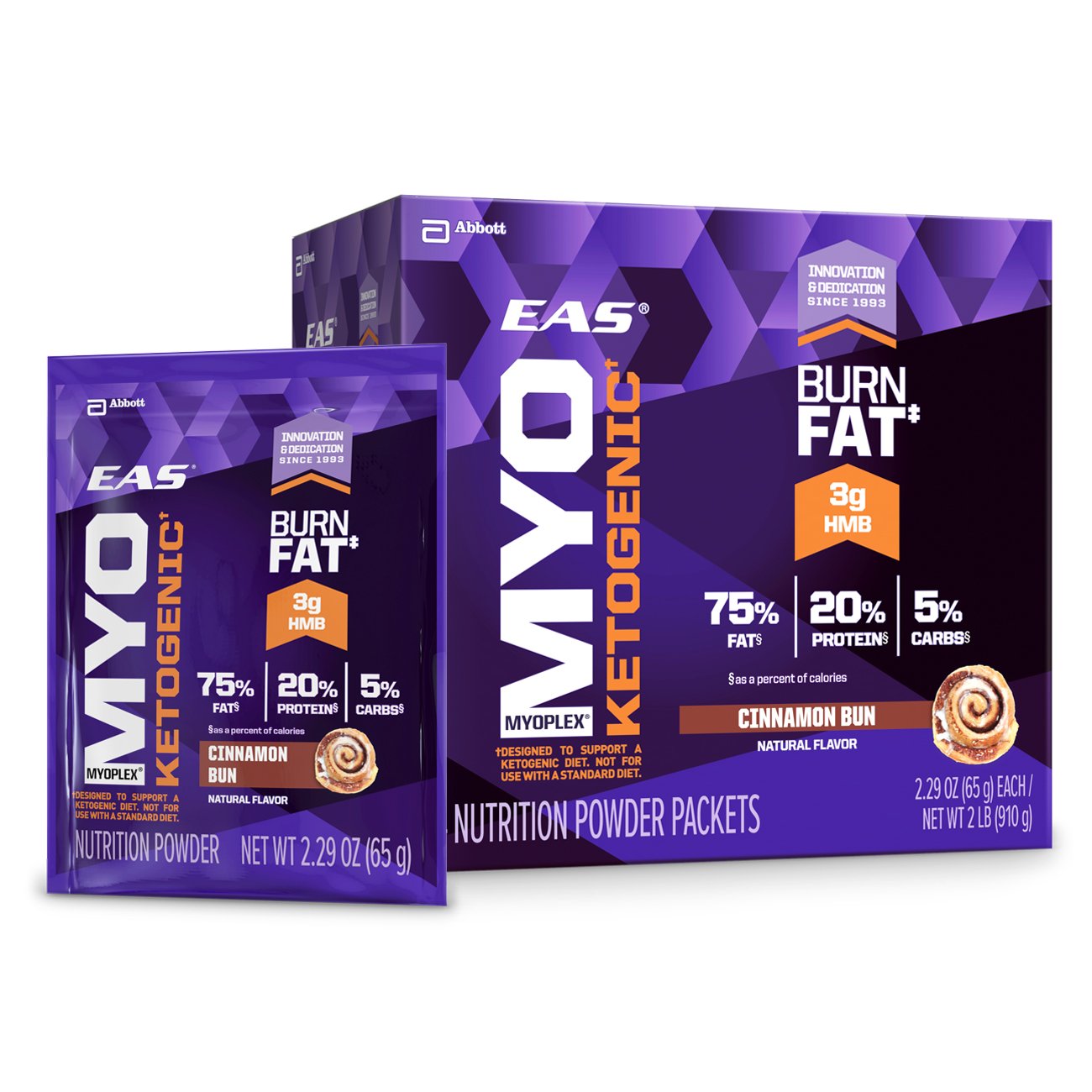 EAS Myoplex Ketogenic Powder Packets, Strawberry Banana 2