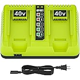 【Rapid!】 DMMNS OP401 Dual Rapid Charger Replacement for Ryobi 40V Battery Charger OP401 OP403 OP404 OP406 OP406A,Compatible with All Ryobi 40V Battery