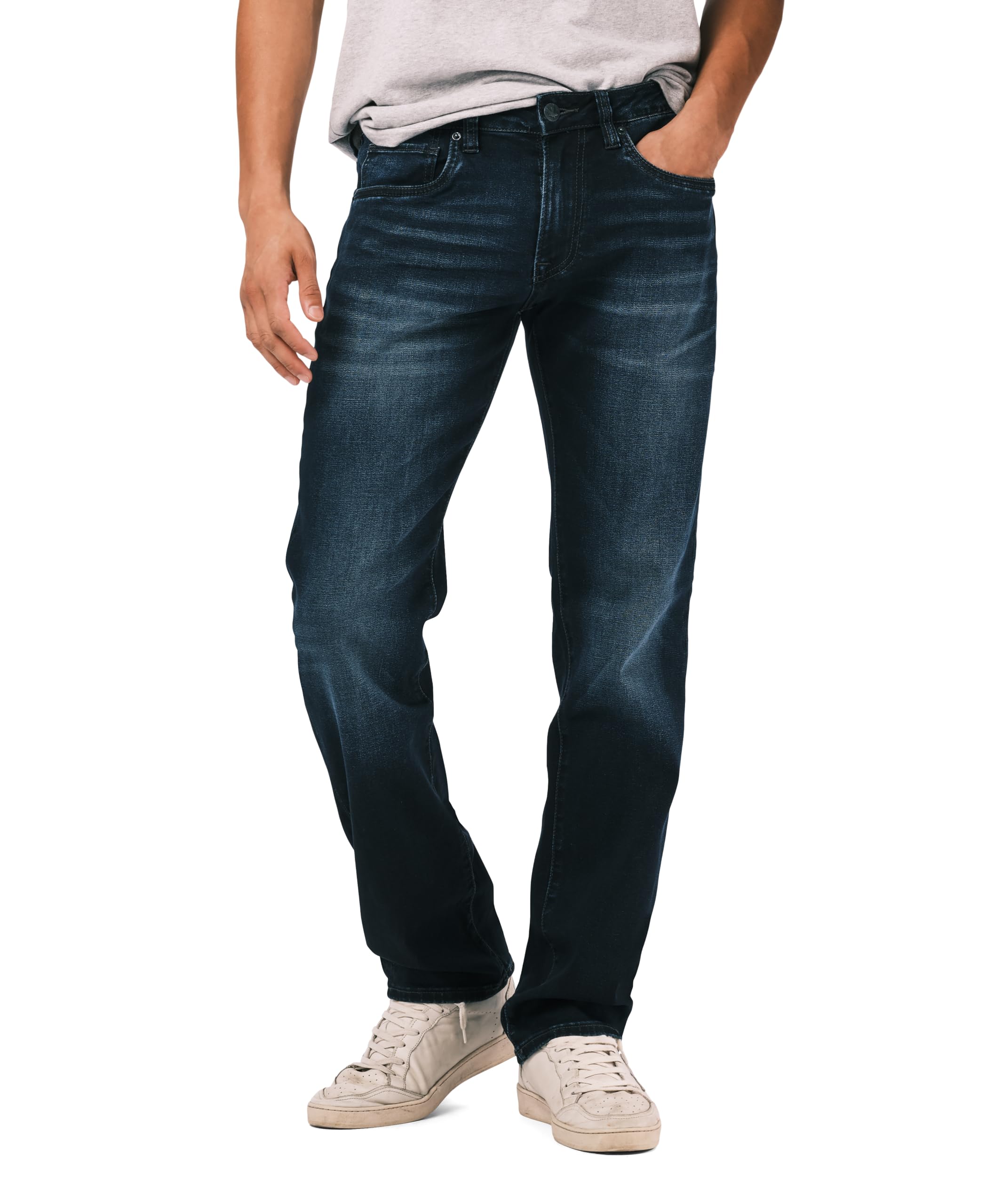 Photo 1 of Buffalo David Bitton mens Straight Six Jeans, Authentic and Deep Indigo, 34W x 32L US