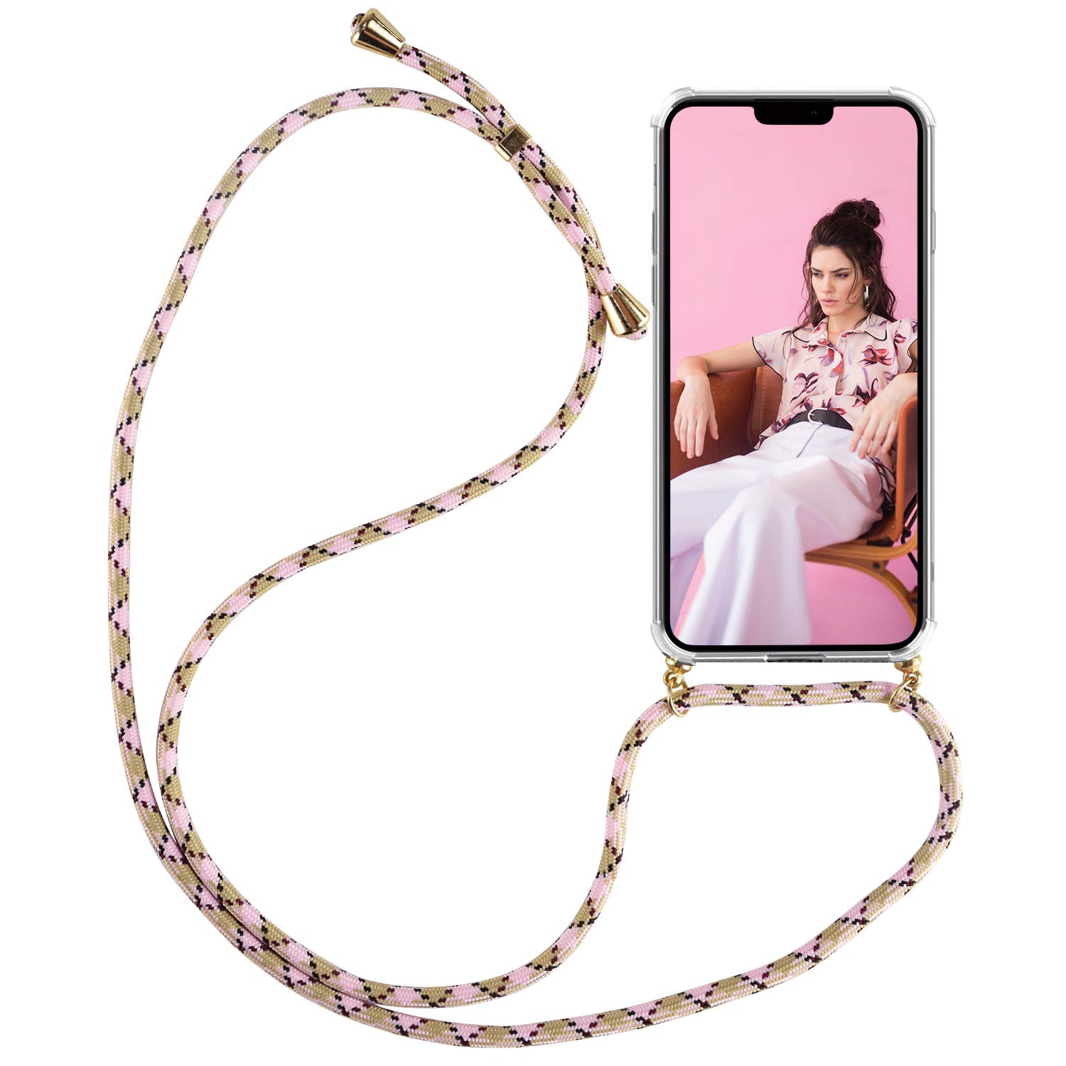 Newseego Compatible iPhone 11 Pro Case with Cord Lanyard Strap, Clear Transparent TPU Soft Case Holder Necklace Phone Cover with Cord Lanyard Adjustable Length Phone Chain/Neck Strap