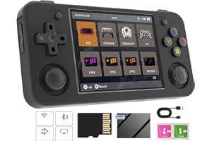 VOACLE RG35XX H Retro Handheld Game Console , 3.5 Inch IPS Screen Linux System Built-in 64G TF Card 5528 Games Support HDMI TV Output 5G WiFi Bluetooth 4.2 (Black)