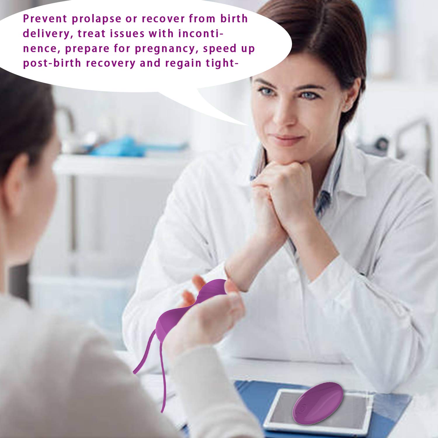 Kegel Exercise Weights for Women-Doctor Recommended Pelvic Floor Exercises Advanced Tightening,Safe Silicone Remote Controlled Kegel Balls