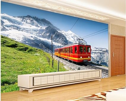 Lwcx Custom 3d Wallpaper Home Decoration Alpine Tunnels Bus Fresco