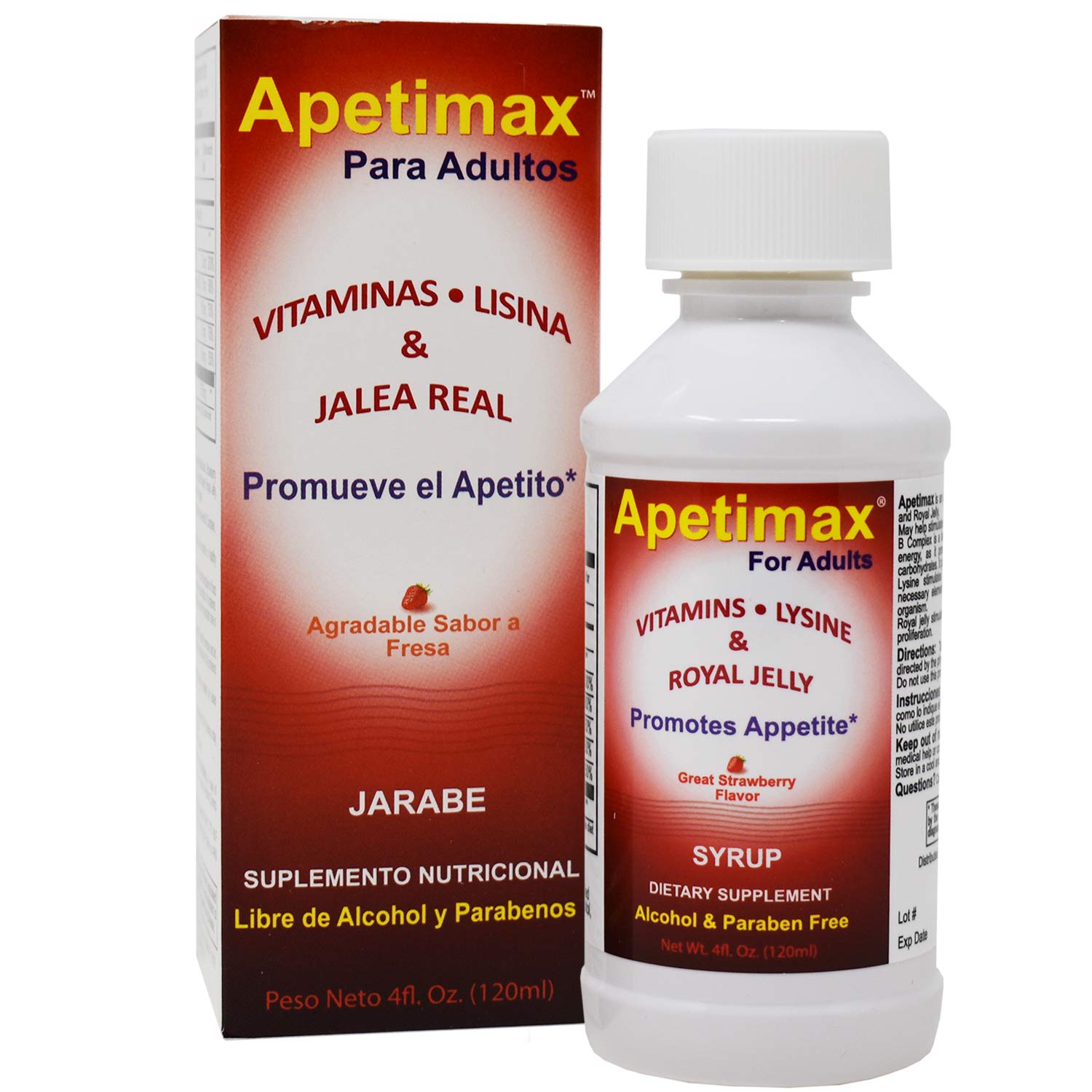 Apetimax Vitamins Lysine Royal Jelly Promotes Appetite Syrup For Adults 