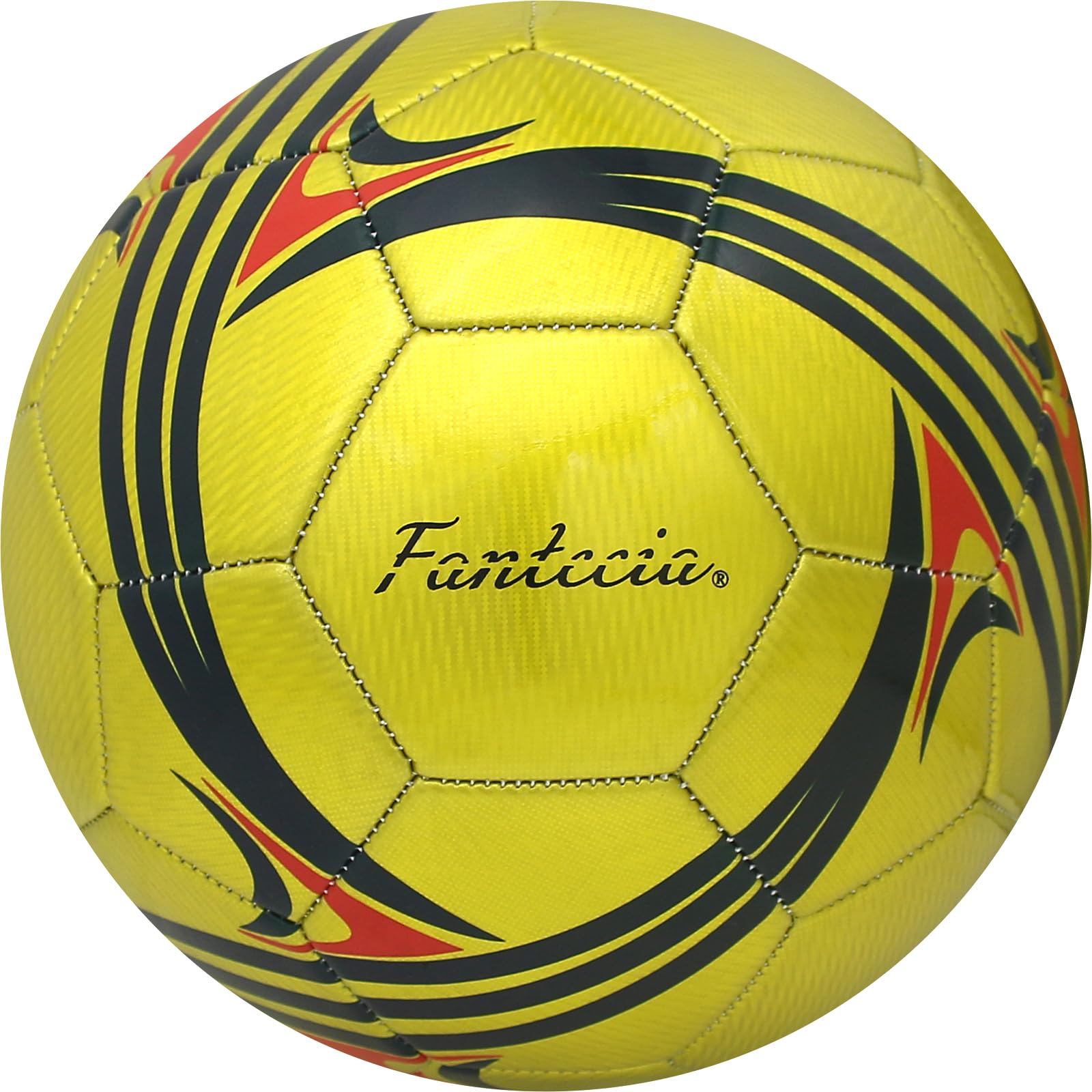 Fantecia Football Size 5 For Unisex Adult Youth, Indoor Outdoor Practice Match Football, Leather Soccer Ball with Pump (gold)