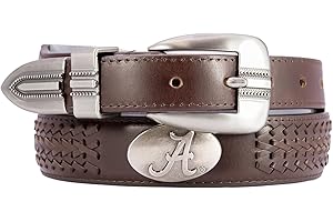 ZEP-PRO NCAA Alabama Crimson Tide Full Grain Leather Braided Concho Belt