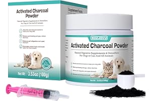 ROZJOVU Activated Charcoal for Dogs, Cats, and All Pets, Charcoal for Dogs Poisoning, Digestive Health, Gas & Liver Support, Non-GMO, Gluten Free,3.53oz(Powder)