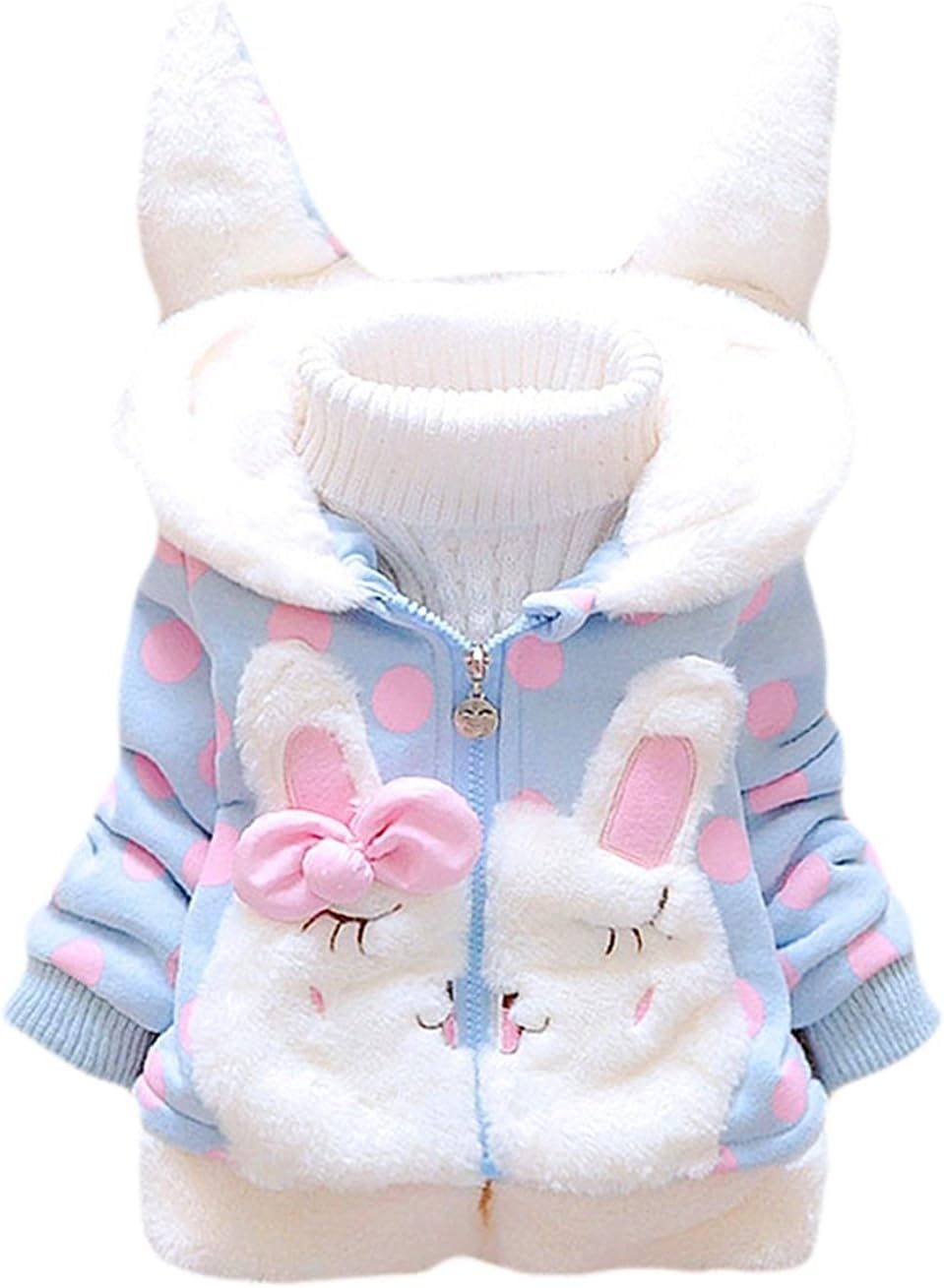 Garsumiss Baby Girl Jacket Thick Winter Hoodie Rabbit Bunny Coat Toddler Outerwear