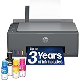 HP Smart Tank 5100 Wireless All-in-One Refillable Printer, Scanner, Copier with up to 3 Years of Ink Included, Best-for-Home, Cartridge-Free, AI-Capable (D06BLA)
