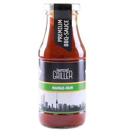 Hauptstadtgriller BBQ Sauce Mango Rum, Premium Grillsauce in Bio Qualität (1 x 240ml)