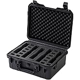 5 Pistol & 14 Magazine Case TSA Approved Pistol Case Hard Shell Waterproof with Customizable Pre-cut Foam Insert - Travel Gun Case for Gun Case 9mm