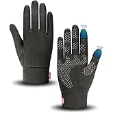 Aegend Lightweight Winter Gloves for Men Women, Warm Running Gloves Touchscreen Thermal Glove Liners for Cold Weather Driving, Cycling & Hiking, Non-Slip, Elastic Cuff, Stretchy, Durable