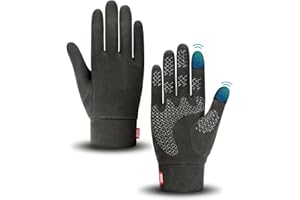 Aegend Lightweight Winter Gloves for Men Women, Warm Running Gloves Touchscreen Thermal Glove Liners for Cold Weather Driving, Cycling & Hiking, Non-Slip, Elastic Cuff, Stretchy, Durable