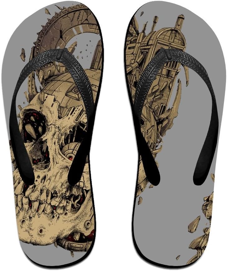 Men's Cool Robort Skull Pattern Casual Unisex Soft Flippers Flip Flops
