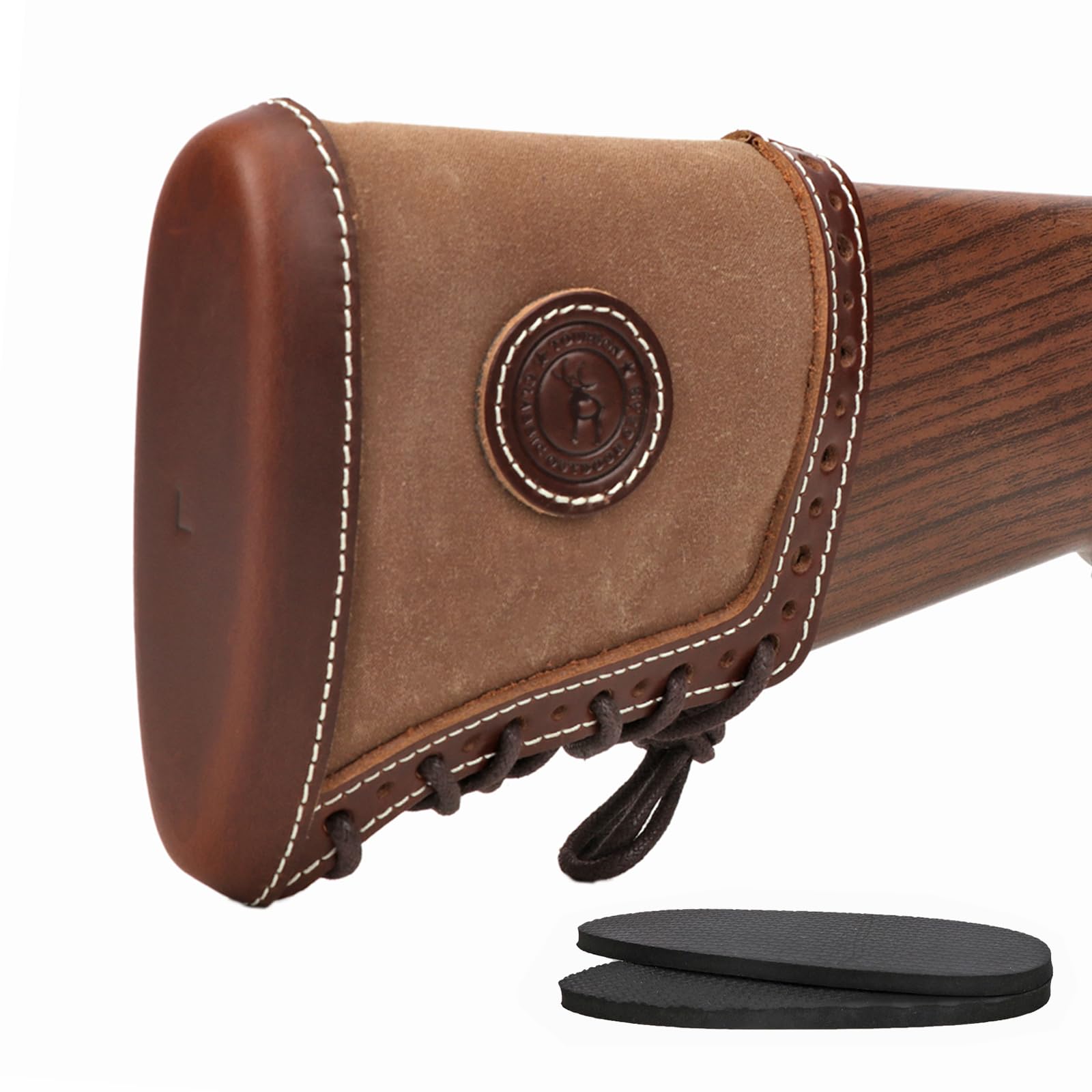 TOURBN Wax Canvas & Leather Recoil Pads for Shotgun Rifle Gun Stock Pad Adjustable Buttsotck Cover