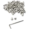 iexcell 100 Pcs M3 x 4mm Thread Pitch 0.5 mm Stainless Steel 304 Hex Socket Button Head Cap Screws Bolts Kit