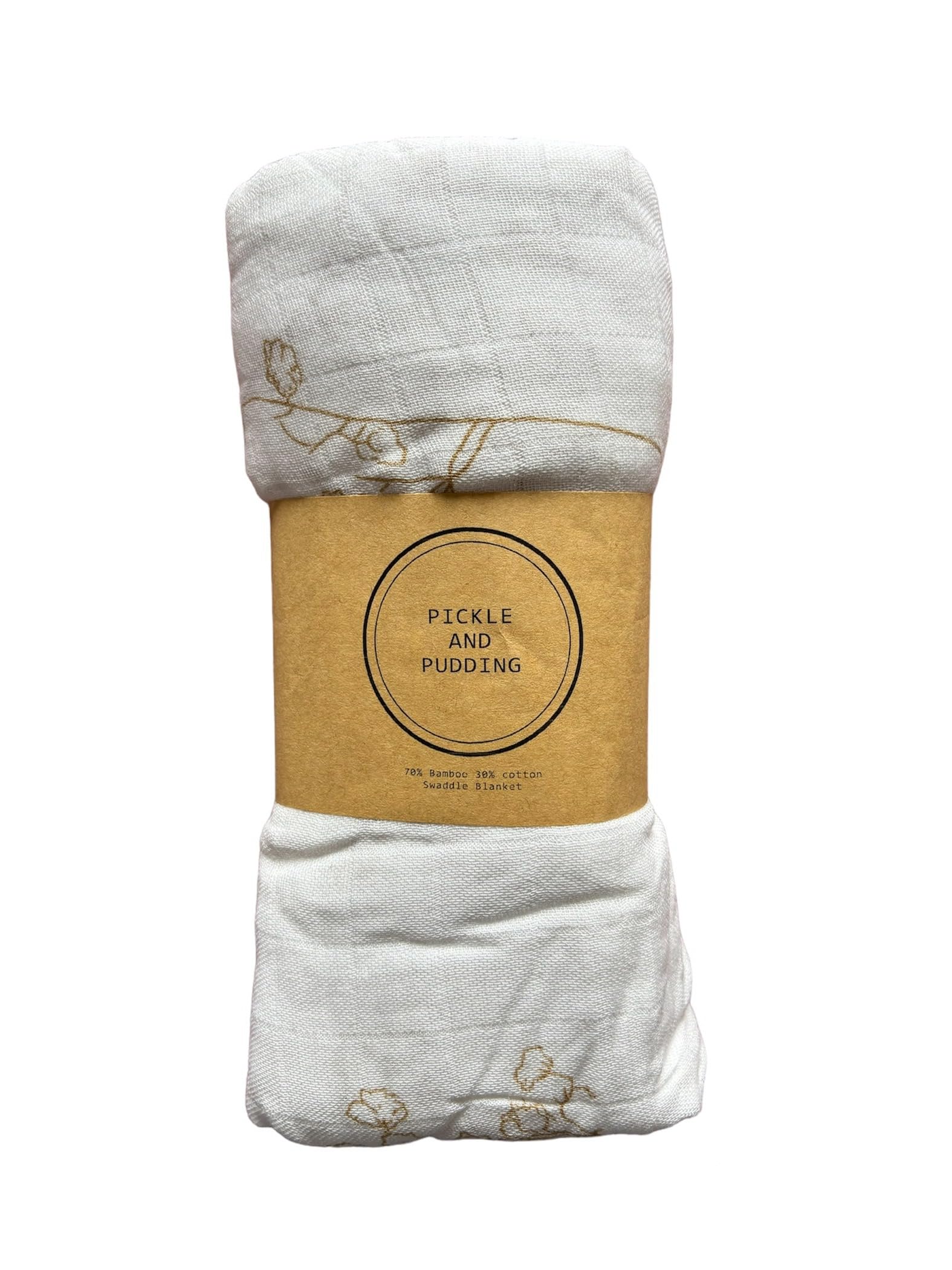 XL Premium Bamboo Newborn Baby Muslin Swaddle Blanket Wrap - Extra Large Muslin for Boys and Girls -Floral/Cow Parsley Design, 110x120cm