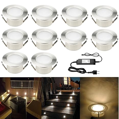 FVTLED 10er große Größe Ø61mm Einbaustrahler LED DC12V Boden Licht IP67 Wasserdicht Einbauleuchten Außen Terrasse Garten Led 