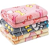Pet Soft 1 Pack 3 Pet Blankets for Dogs - Fluffy Cats Dogs Blanket for Small Medium & Large Dog, Cute Print Pet Throw Puppy Blankets Fleece (Bones, 3S)