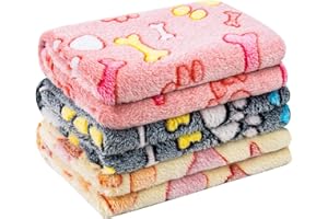 Pet Soft Blankets for Dogs - Fluffy Cats Dogs Blankets for Small Medium & Large Dogs, Cute Print Pet Throw Puppy Blankets Fle