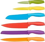 Amazon Basics 12-Piece Knife Set, Stainless Steel, Multicolor view 7