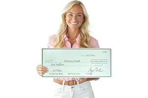 FIESTA WRAPS Giant Check (23.5 x 12.5 inches - Medium Size) - Big Checks for Presentations, Awards, Donations, Ceremonies and Events