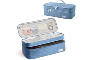 EPEDAL24 Dual Layer Travel Carrying Case, Quilted Shark Flexstyle Carrying Case for Revlon One-Step Hair Dryer/Hot Tool/Styler/Stylist, Compatible with Shark FlexStyle Attachments (Bag Only) Blue