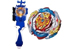 SUPERBLADE Metal Fusion Games Blade Toy Set Sparking Launcher Grip Bey Battling Tops Toys BU B-201 Zest Achilles Illegal Quattro'-4 Left and Right Launcher Play Blades Game Set Gift for Boys 8-12