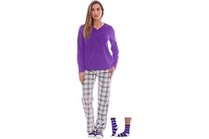 Just Love Womens Ultra-Soft Pajama Pant Set with Matching Socks