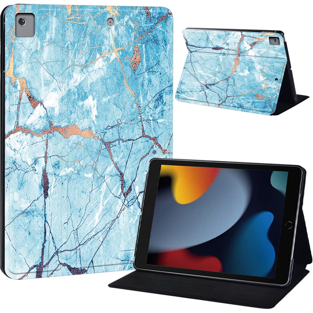 Cartoon Case for Lenovo Tab M10 TB-X605F/ TB-X605L/ TB-X505F/ TB-X505L - Leather Tri-Fold Stand Cover Case for Lenovo Tab M10 10.1-Inch Tablet (light blue marble)