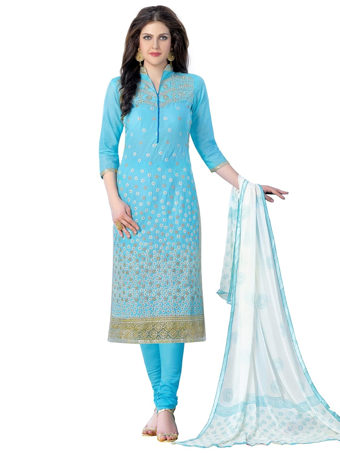 kanchnar women's cotton dress material (443d1357_blue)