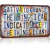 JBYMsign Vintage Wall Decor Inspirational Quotes Metal Sign Tin Signs Poster - Sativa To Change The Things I Can，Indica To Accept The Things I Can’t