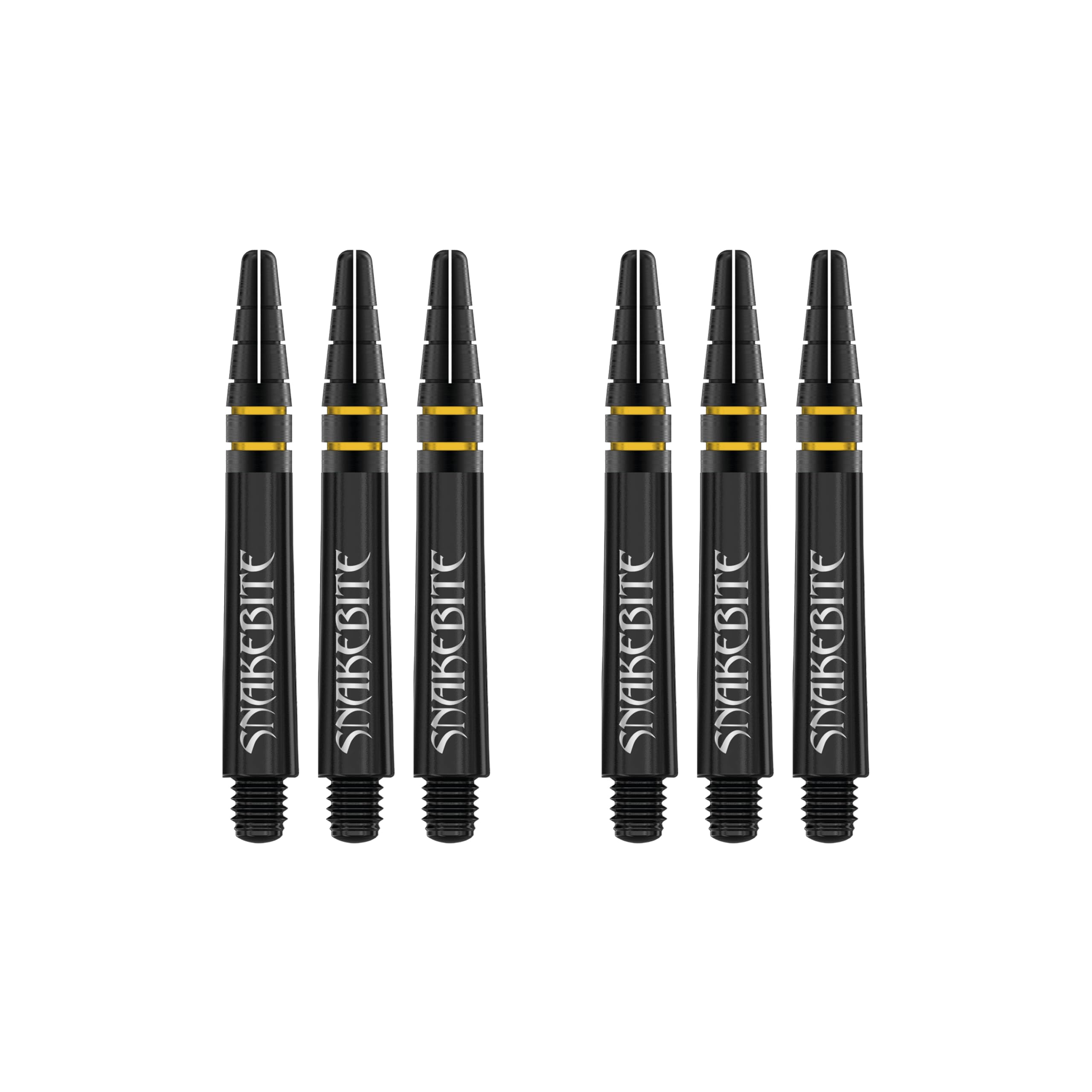 RED DRAGON Snakebite Double World Champion Black Short Stems (shafts) - 2 sets per pack (6 dart stems in total)