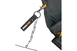 MELOTOUGH Tape Thong for Tool Belt Waist Electricians Tape Holder Chain with Keyring and Trigger snap Hook 1 Pack