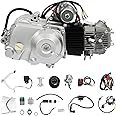 125CC Engine Motor 4-Stroke Horizontal Engine, ATV Quad Engine Motor Complete Kit Semi-auto Single Cylinder Air-Cooling Motor w/Reverse Electric Starter for ATV Go Kart