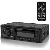 STUDIOFINIX Single Din Bluetooth 5.1 Marine Car Stereo Receiver, 240W Audio Head Unit with IR & APP Control, FM/AM Radio, Bui