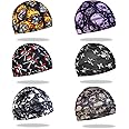 6 Pcs Skull Cap Sweat Wicking Helmet Liner Breathable Cycling Beanie Running Sports Hat Cooling Head Wraps for Men