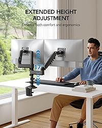 HUANUO 17-32 Inch Dual Monitor Stand, Gas Spring