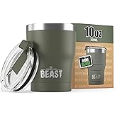 Beast 10 oz Tumbler Stainless Steel Vacuum Insulated Coffee Ice Cup Double Wall Travel Flask (Army Green)