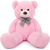 MaoGoLan Giant Teddy Bear 4 Feet,Adorable and Cuddly Big Teddy Bear Stuffed Animal 47", Pink Teddy Bear Plush Gift Decoration for Baby Shower,Party,Birthday,Valentines Day