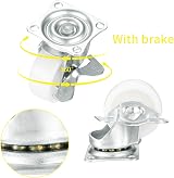 LJHOME 38mm Castor Wheels 4 Pcs Nylon Heavy Duty Swivel Casters 80kg Set view 3