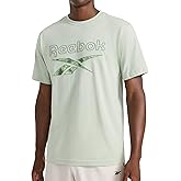 Reebok Mens Short Sleeve Graphic Crewneck T-Shirt, Standard Fit, Lightweight Cotton-Poly Fabric