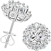 ABSOLUTE Moissanite Earrings Studs for Womens 2 Carat S925 Sterling Silver Stud Earrings D Color VVS1 Clarity