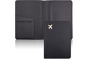 Deziliao Passport Holder,Passport Holder Card Slots, Passport and Vaccine Card Holder Combo, Cute Passport cover for Women and Men, with Waterproof Rfid Blocking, Passport Travel Wallet(Black)