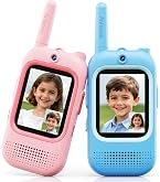 Lot 2 Talkies-walkies Vidéo Pour Enfants – Double Caméra, Rechargeables, Avec Effets Stickers, Chat Vocal, Emojis – Cadeau 3-12 Ans