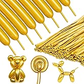 ZBYDNG Metallic Gold Long Balloons Premium 260 Twisting Animals Magic Balloons for Birthday Kids Wedding Party Supply 100pcs